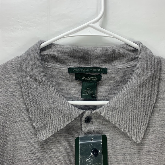 Marshall Field’s Heathered Gray Merino Wool Collared Sweater Size XXL - Picture 6 of 12
